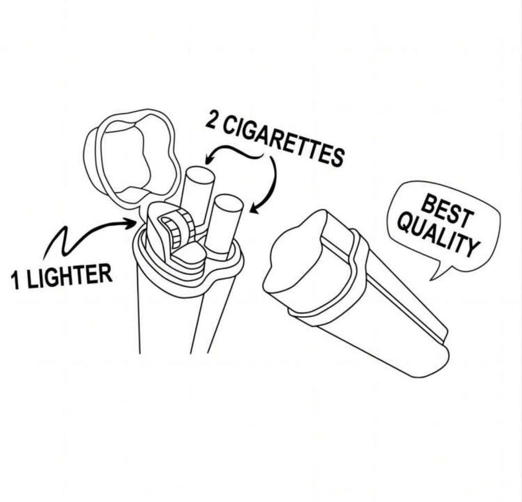 Compact Cigarette & Lighter Case