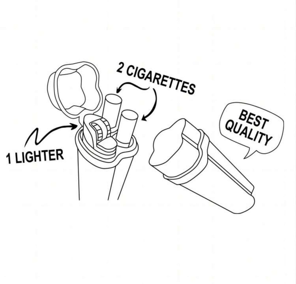 Compact Cigarette & Lighter Case